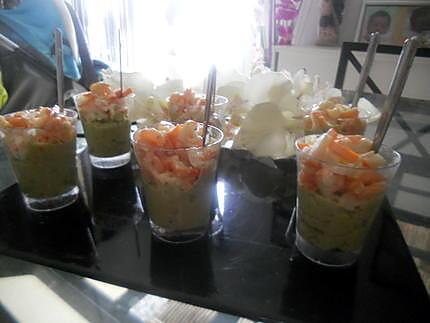 recette Verrines avocats crevette surimi