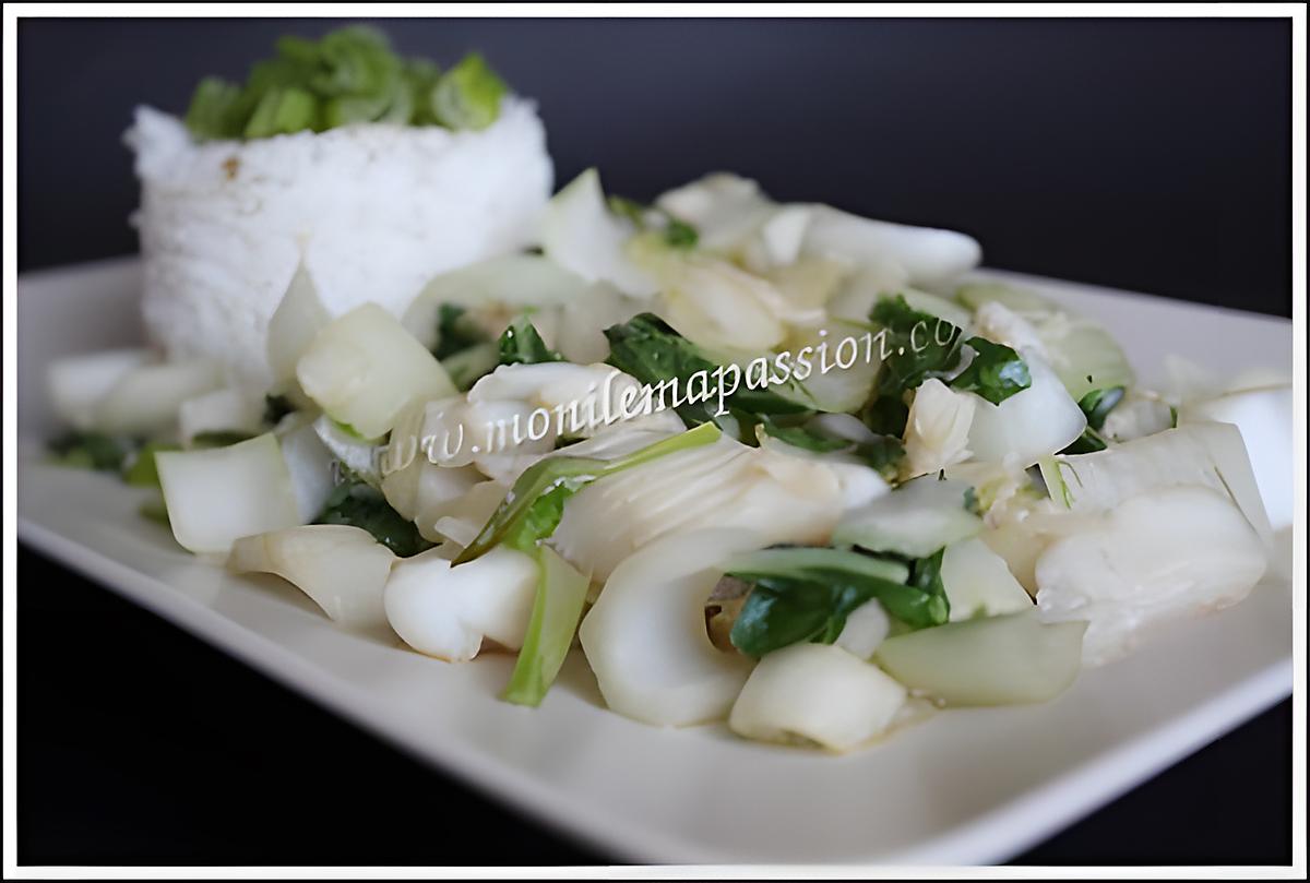 recette Sauté de flétan et tat soi à la chinoise