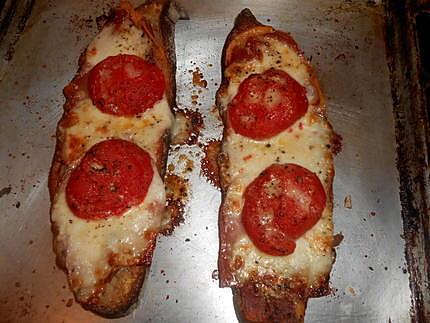 recette Crostini,jambon,tomate,mozzarella