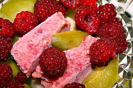 recette Glace et accompagnement prunes/framboises