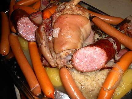 recette Choucroute garnie jarret,saucisses