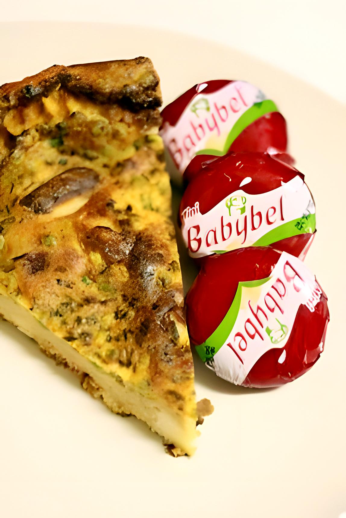 recette Quiche sans pâte aux boudins blancs et babybel