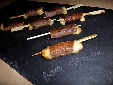 recette Brochettes yakitori au boeuf et au fromage