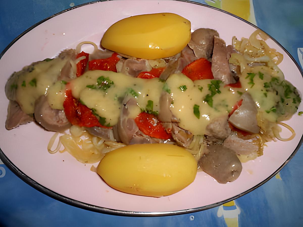 recette Tete de veau tomates oignons vinaigrette