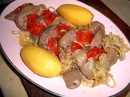 recette Tete de veau tomates oignons vinaigrette