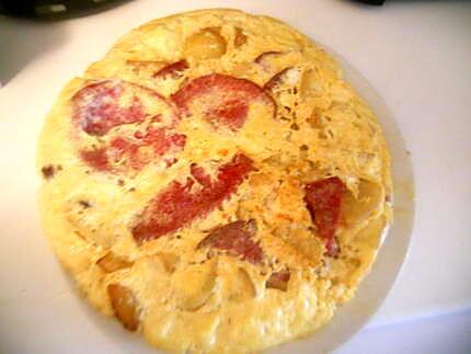 recette Tortilla aux pommes de terre et salami par princesse