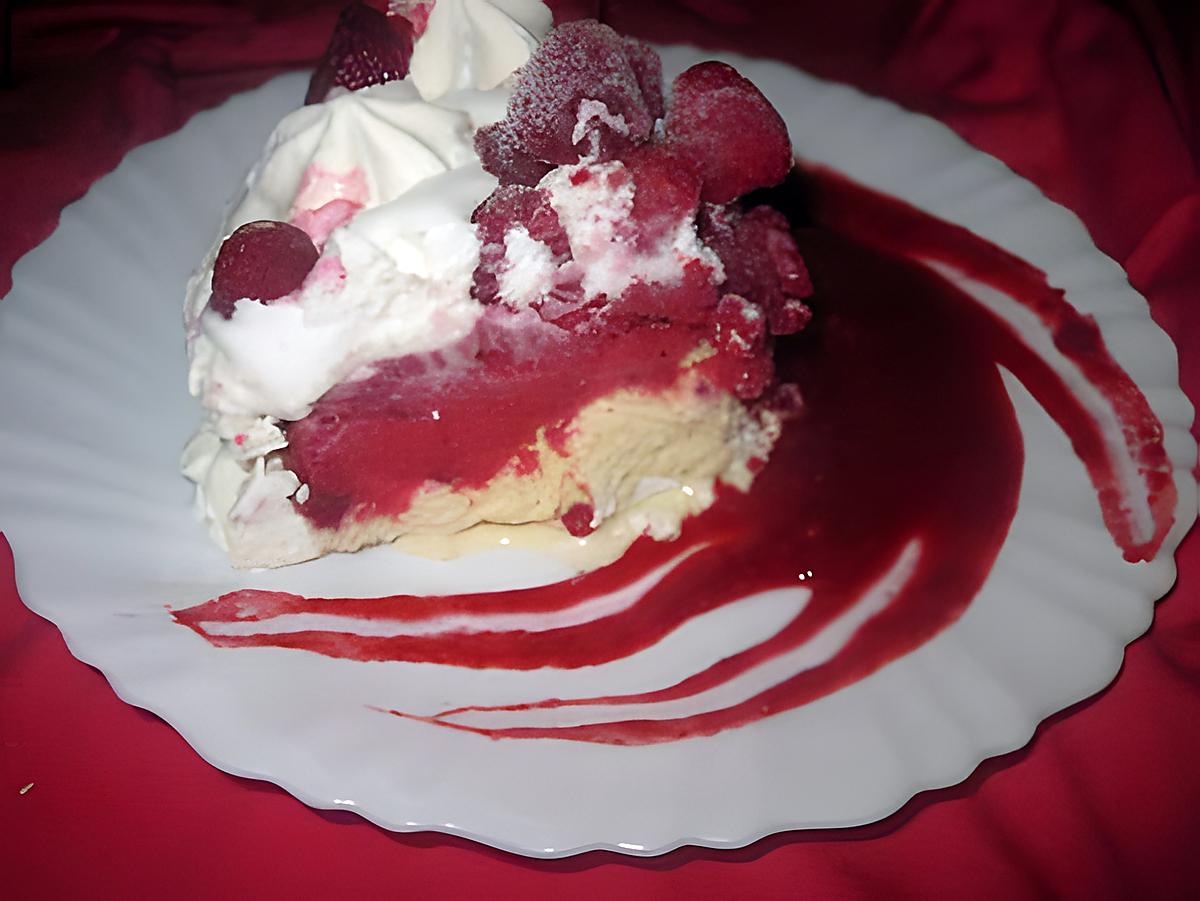 recette Vacherin aux framboises et meringues.