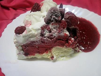 recette Vacherin aux framboises et meringues.