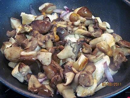 recette Blancs de poulet aux cockail de champignons.