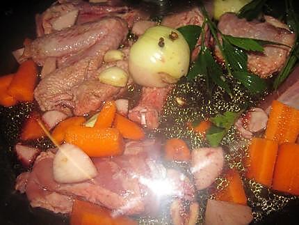 recette Coq au vin et aux légumes.