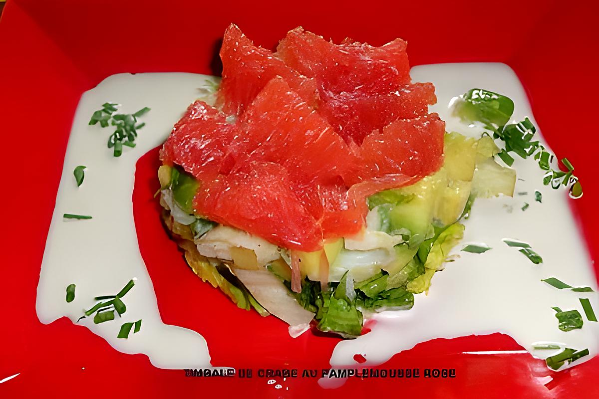 recette TIMBALE DE CRABE AU PAMPLEMOUSSE ROSE