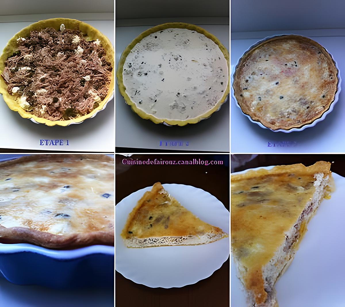 recette QUICHE AU THON ET CAPRES :