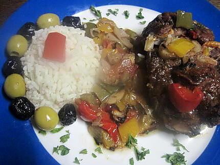 recette Osso bucco de bœuf aux légumes au four.