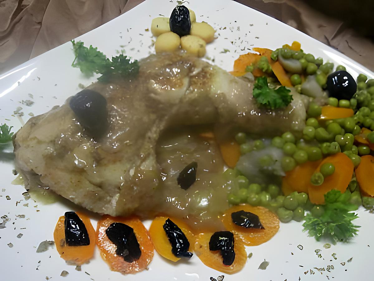 recette Cuisse de poulet aux légumes. sauce Massalé.