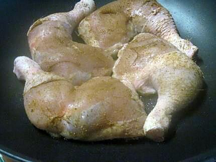recette Cuisse de poulet aux légumes. sauce Massalé.