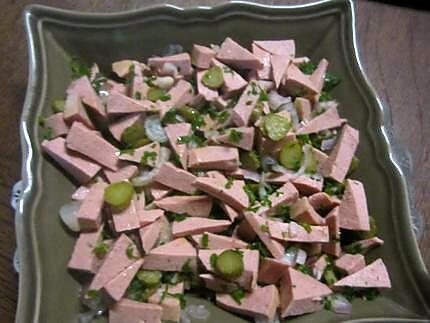 recette Salade de cervelas à la vinaigrette.