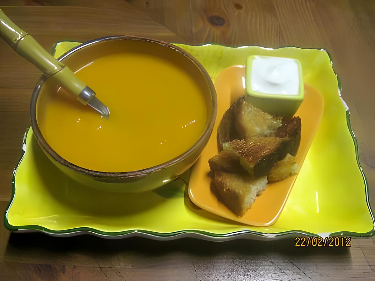 recette Velouté de carottes à la crème fraiche.