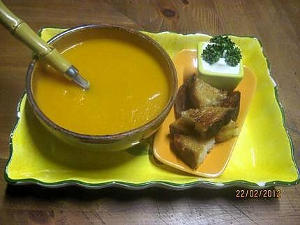 recette Velouté de carottes à la crème fraiche.