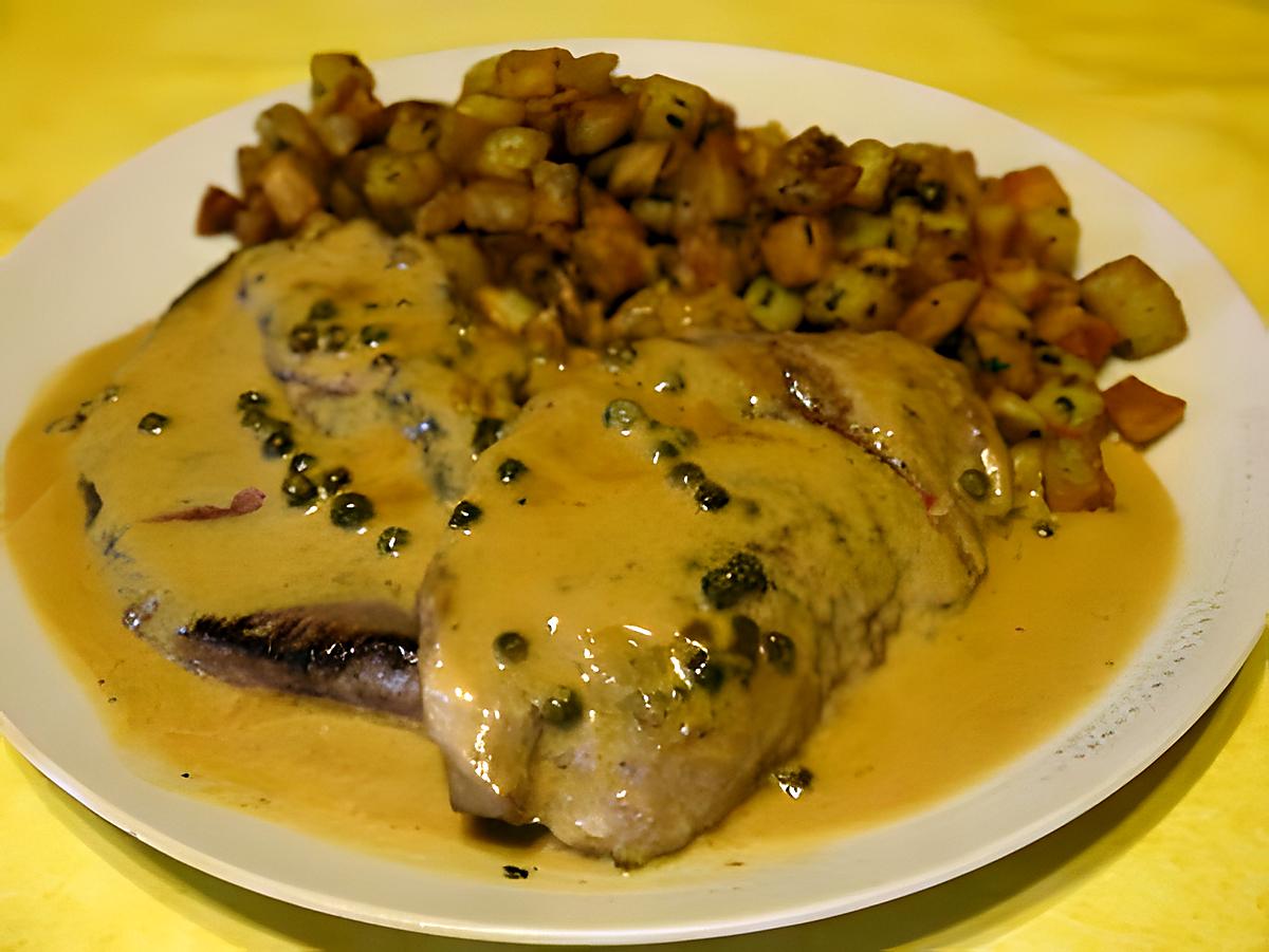 recette Steak de canard au poivre vert