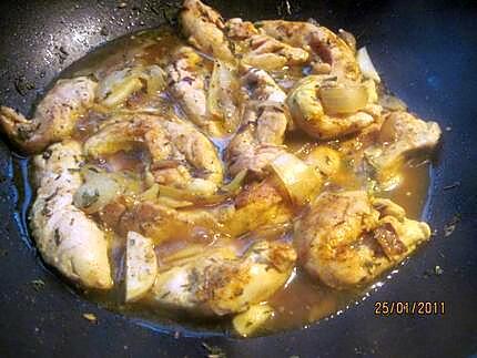 recette Aiguillettes de poulet au chou-fleur. sauce curry.
