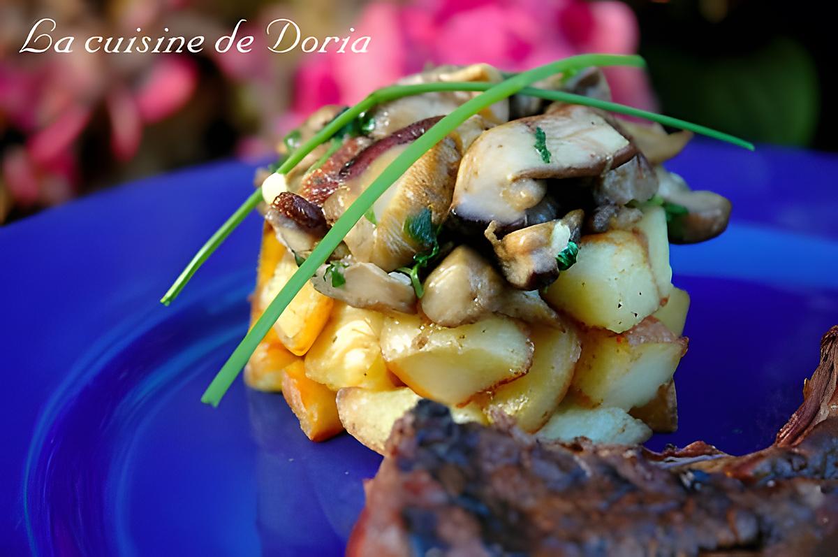 recette Duo de cèpes et pommes de terre sautées