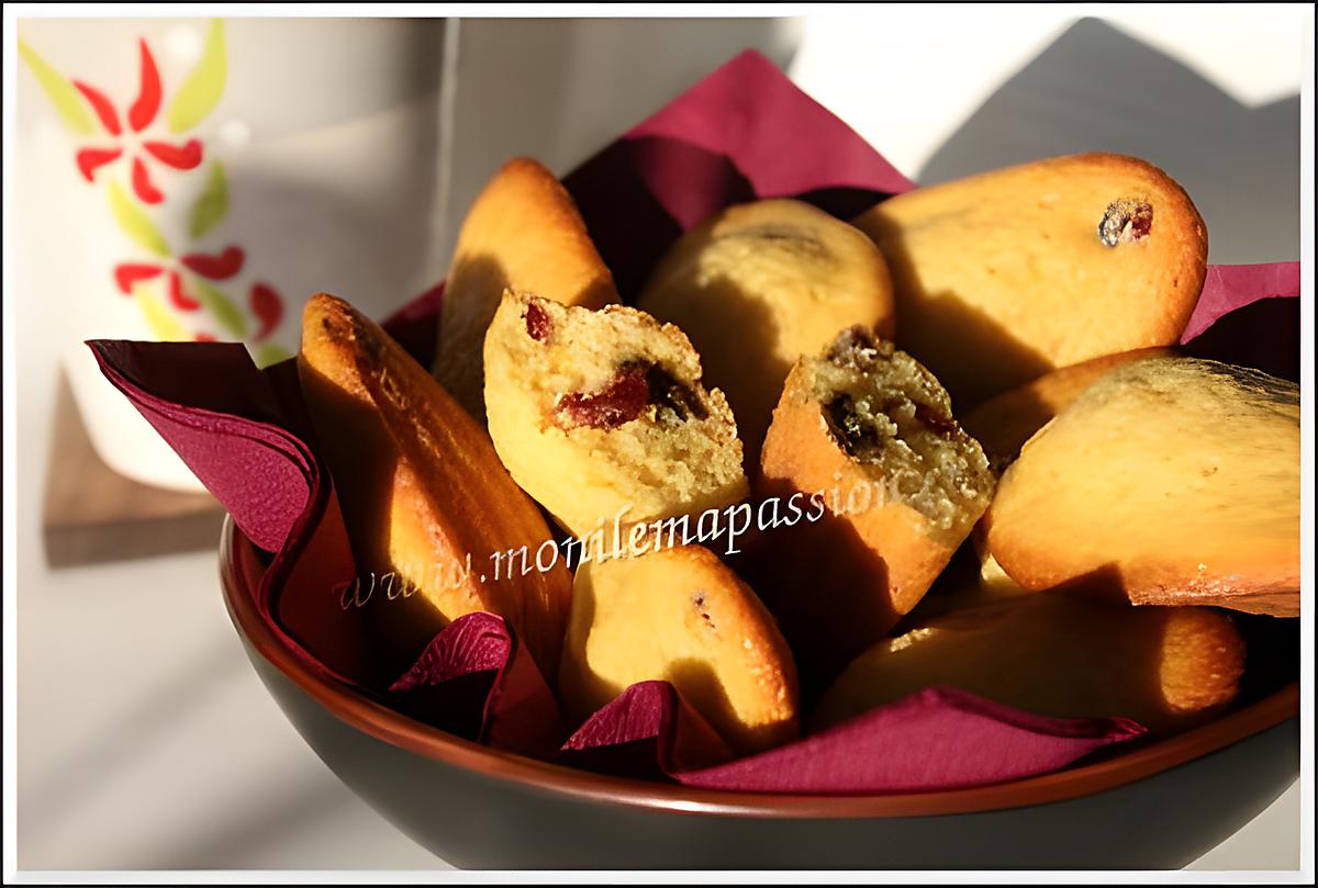 recette Madeleines aux cranberries fourrées au chocolat