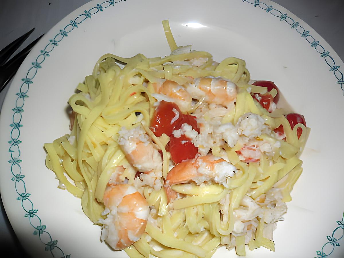 recette LINGUINES AU DUO DE LA MER