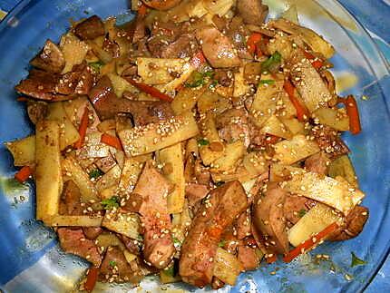 recette Rognons de porc aux pousses de bambou
