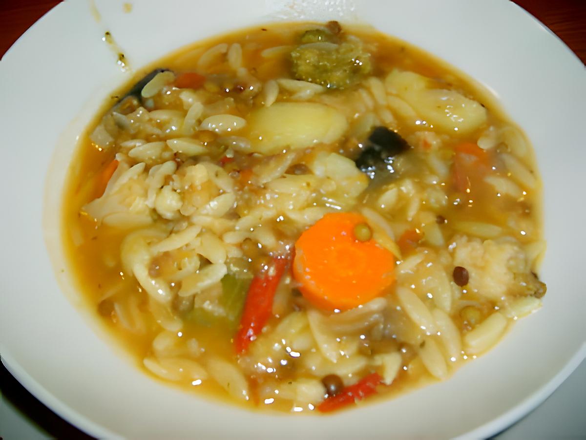 recette Soupe de légumes aux bagos