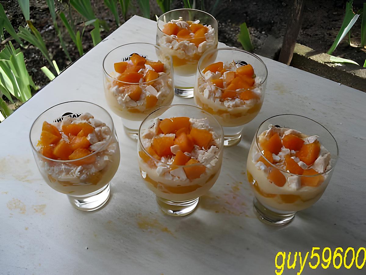 recette verrines abricots/meringues