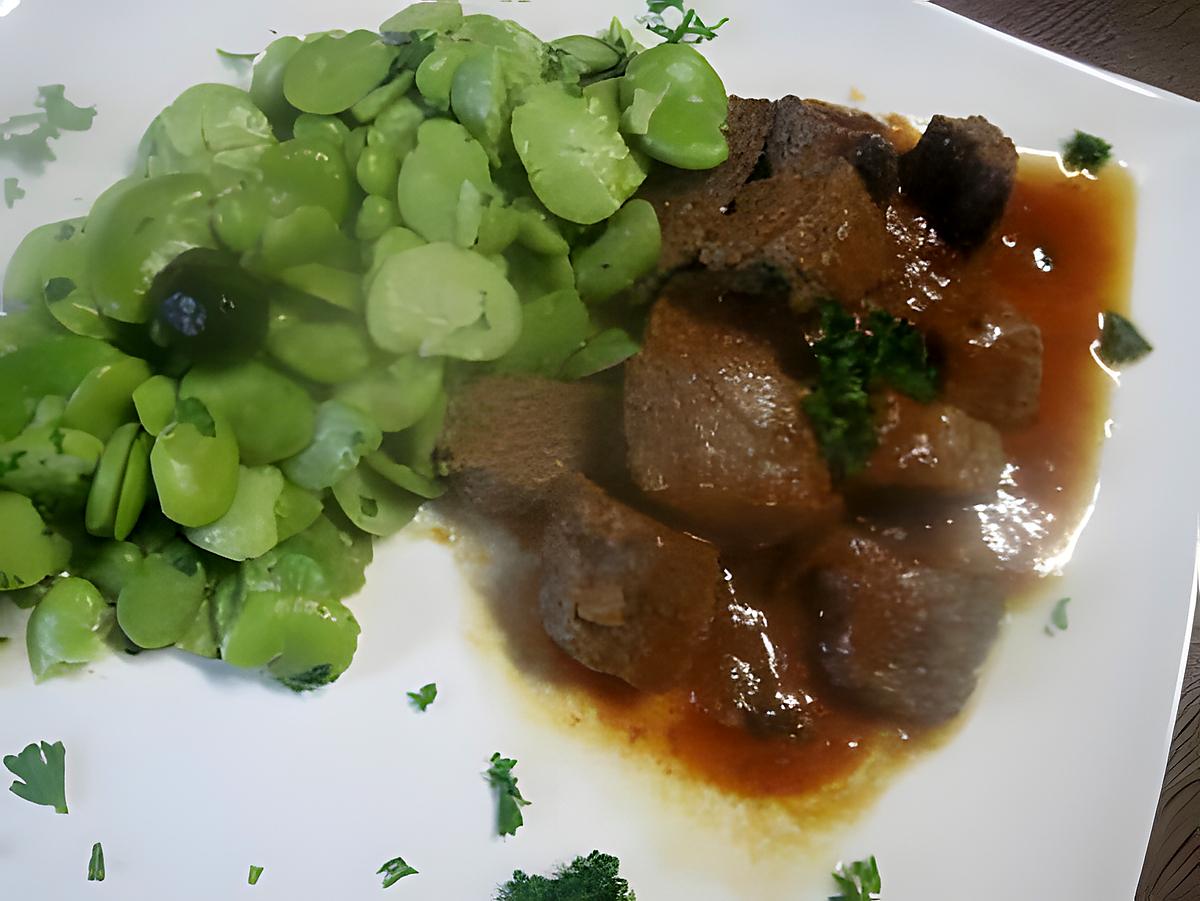 recette Sauté de boeuf aux fèves. Massalé.