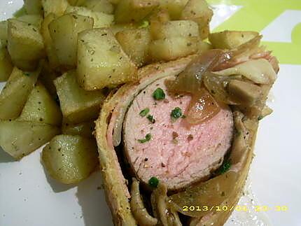 recette filet mignon en croute, aux petits oignons et cèpes frais