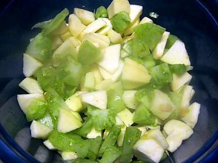 recette Compote de pommes et tomates vertes.