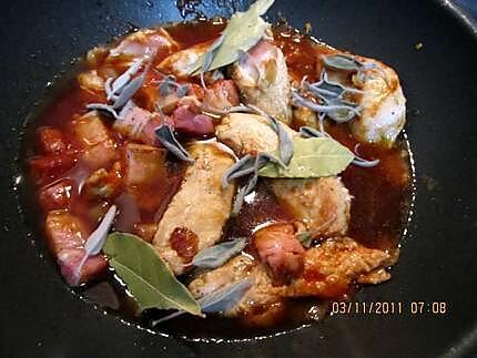 recette Aiguillettes de poulet en sauce madère.