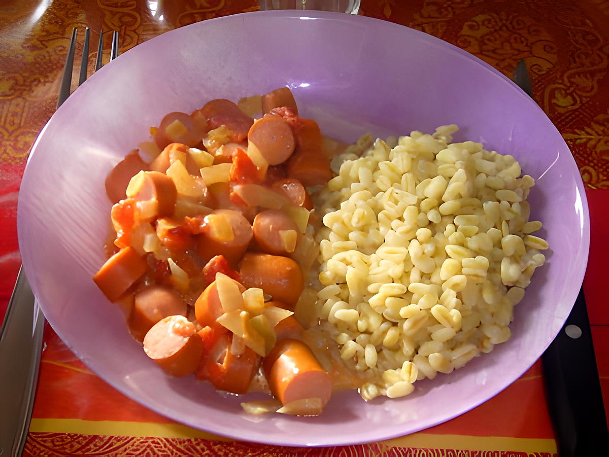 recette Saucisses au coulis de tomates