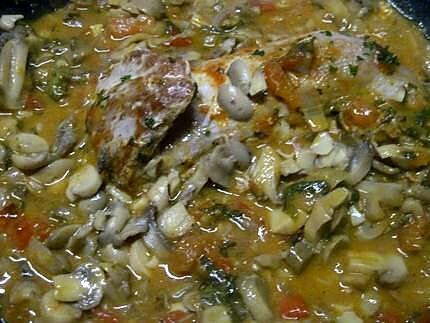 recette Filet mignon de porc  à la sauce d' oseille et champignons.