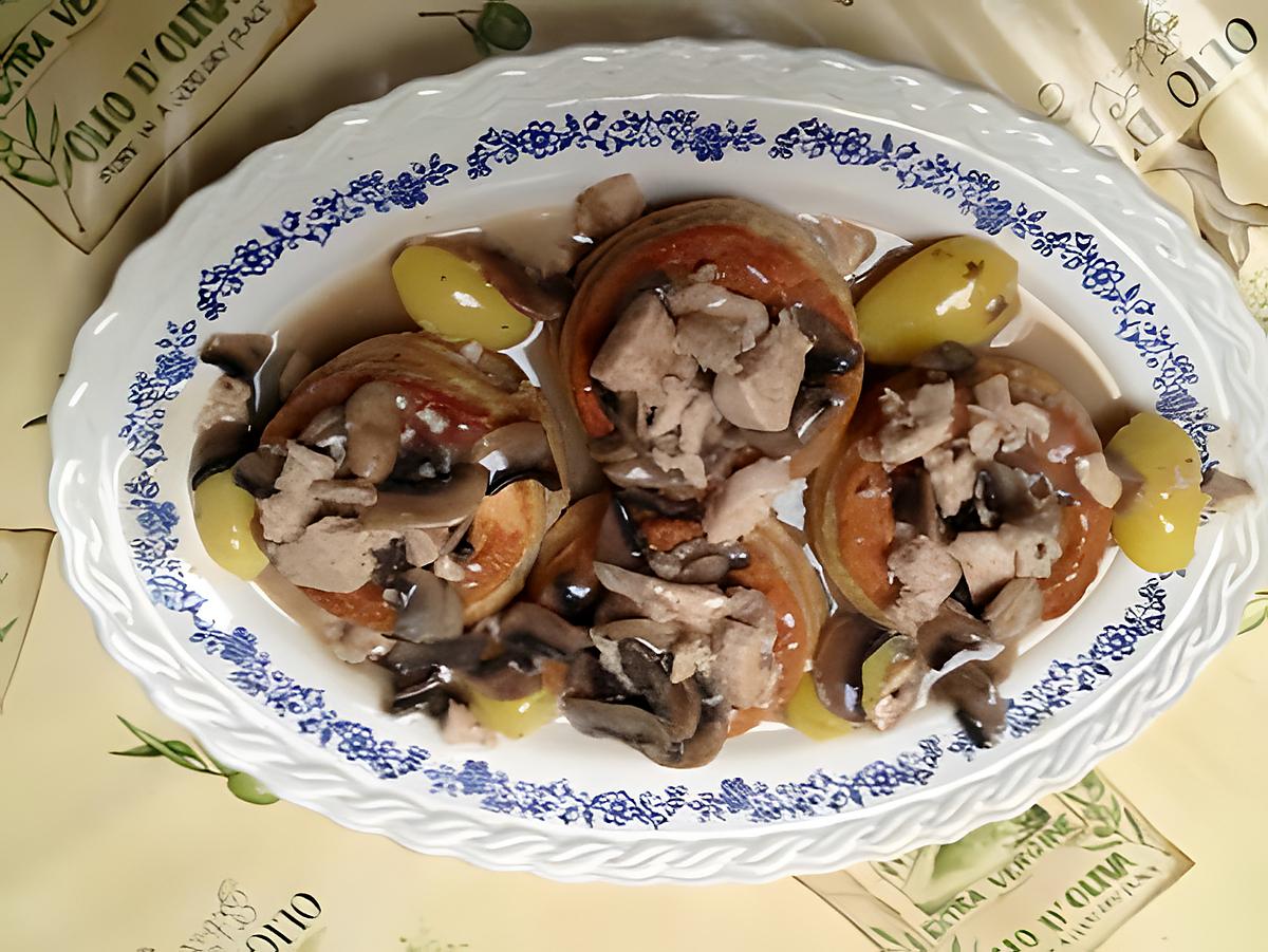 recette vol aux vent aux poulet /champignons