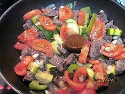 recette Bourguignon aux trio de légumes sauce Massalé.