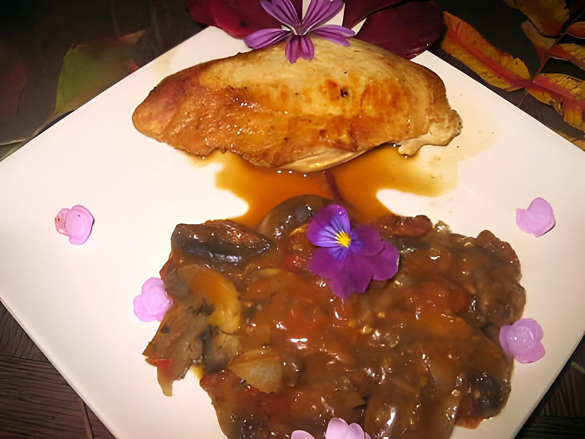 recette Champignons sauce tomates au vin.