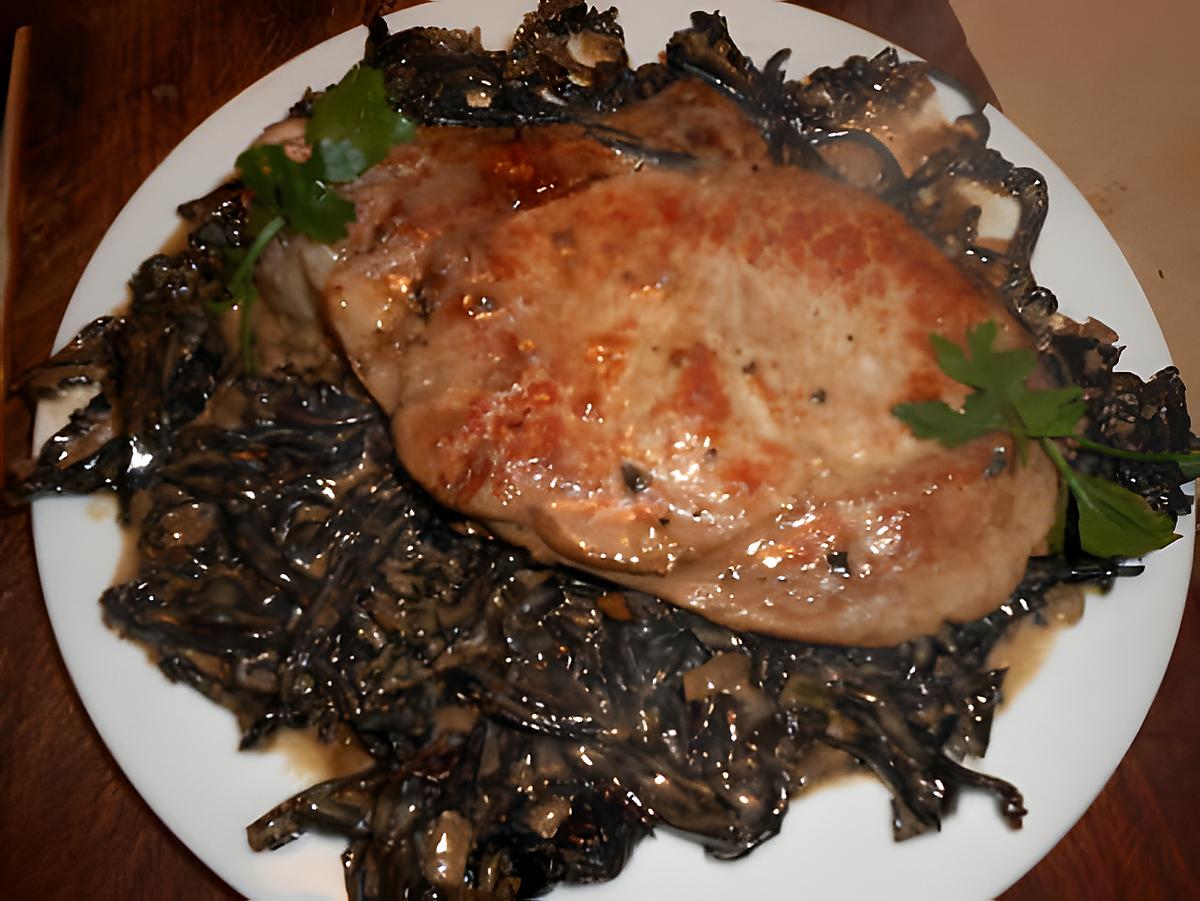 recette Cote de veau aux trompettes de la mort