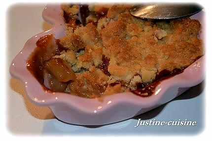 recette Crumble  pomme/poire/carambar