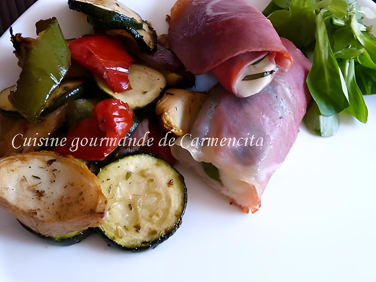 recette Nems de jambon cru et légumes grillés