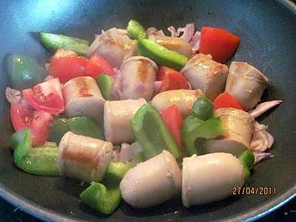 recette Boudins blancs aux légumes.