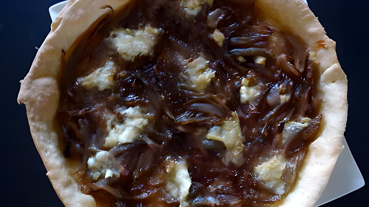 recette Tarte au confit d'échalotes et chèvre