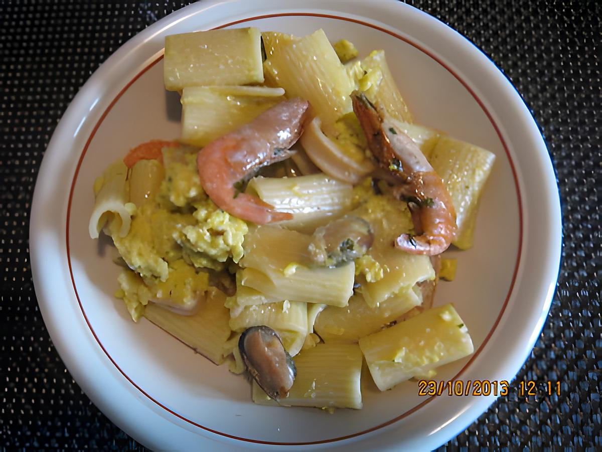 recette Carbonara  aux fruits de mer