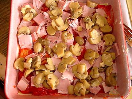 recette Lasagnes au jambon et aux champignons