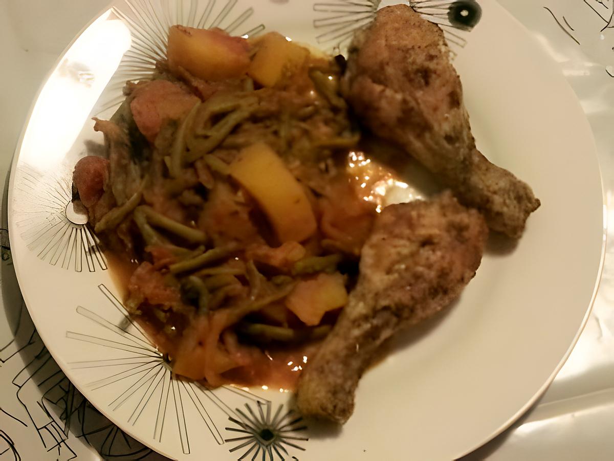 recette poulet au cumin avec haricots et pomme de terre à la tomate