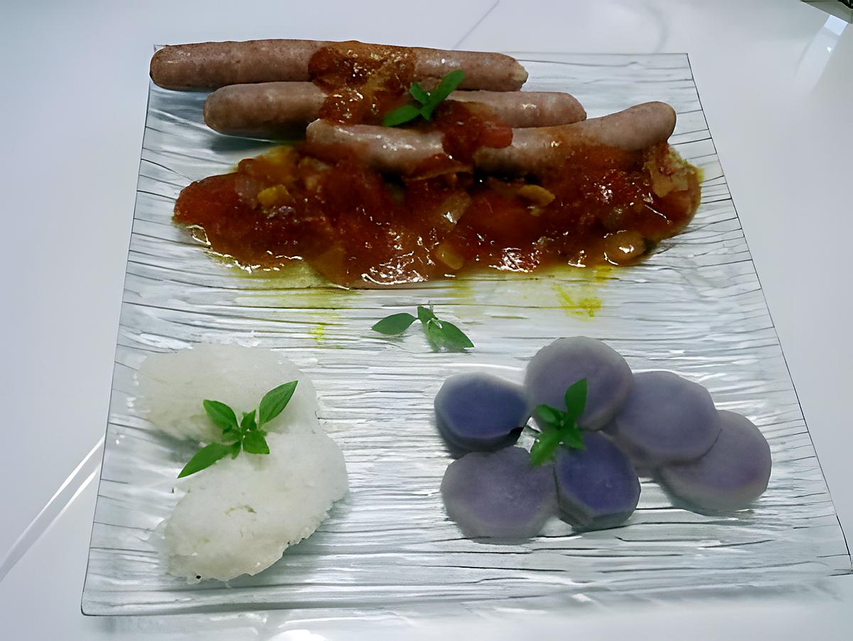 recette Chipolatas à la sauce tomates Massalé.