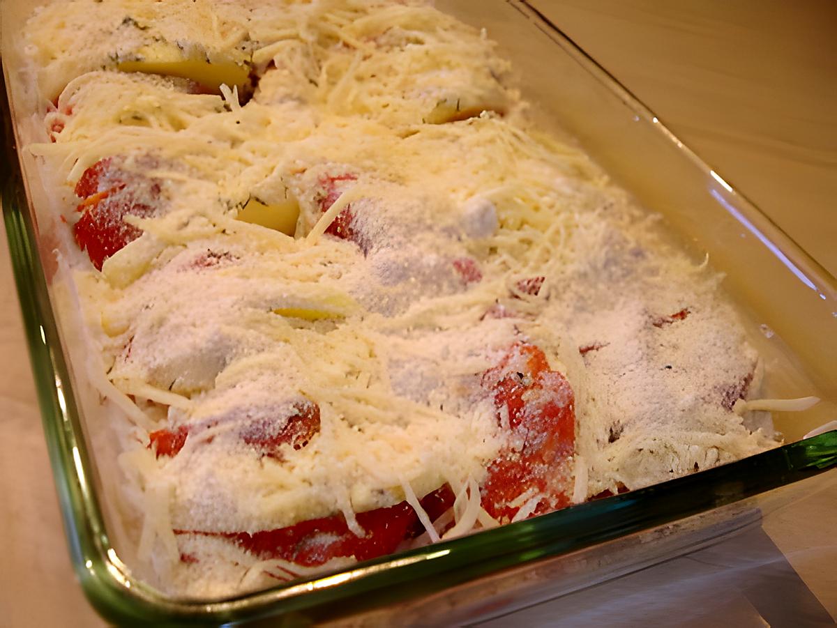 recette Gratin aux pommes de terre et aux la tomates