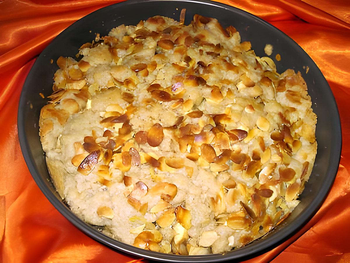 recette Crumble aux pommes et amandes effilées.